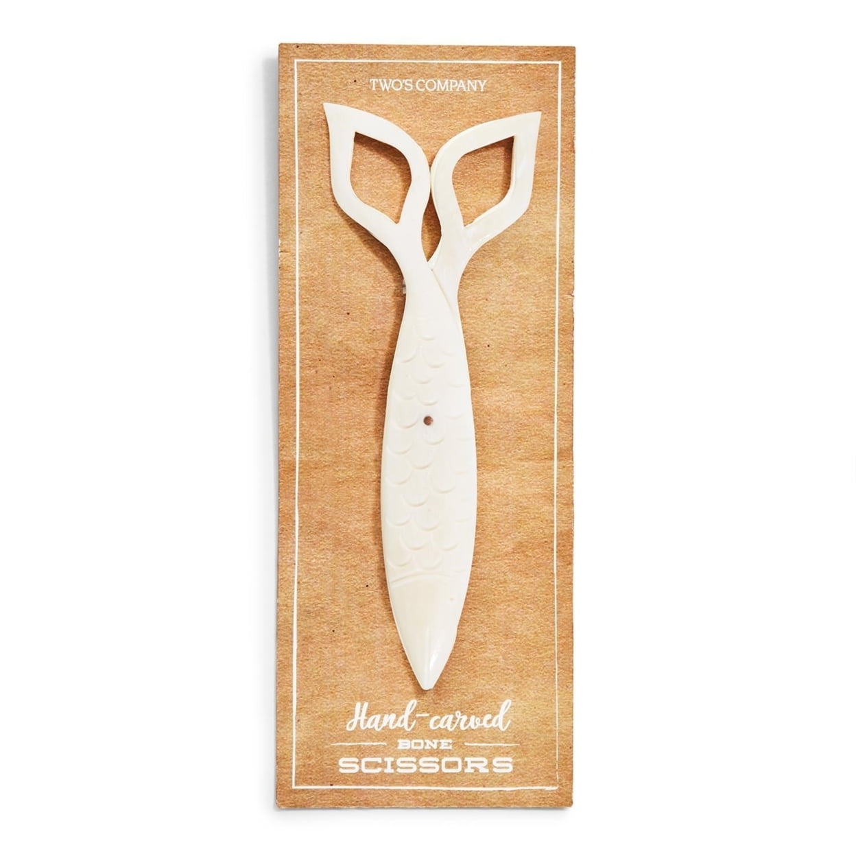 Two's Company Hand-Carved Bone Scissors, Set Of 3, Assorted Of 3