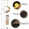thumbnail image 3 of LHWEN Outdoor Hanging Solar Wind Chimes Warm Moon Glass Decor Outside Decoration Metal Nylon Rope Weather- Long-lasting Musical Tones Night Glow Garden Five Metal Tubes Pleasant Sound Future Longing, 3 of 4