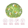 thumbnail image 5 of KLL Cartoon Duck Pattern Shower Cap & Bath Cap for Women,Reversible Oversized Waterproof Shower Caps for all Hair Lengths,Elastic Reusable Bathing Hair Cap, 5 of 6