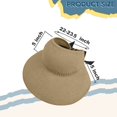 thumbnail image 5 of Straw Sun Summer&nbsp;Visor for Women, Female Wide Brim UPF 50+ UV Protection Hat, Ladies Adjustable Roll UP Messy Bun Ponytail Cap, Foldable Packable Beach Travel Hat, Windproof Chin Strap, 5 of 5