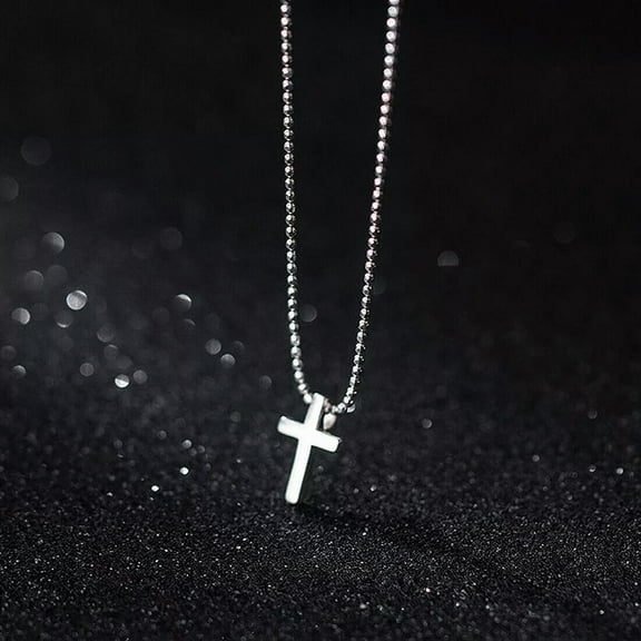 QQTDFG Grils 925 Sterling Silver Tiny Cross Pendant Necklace A2367-default