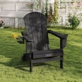 thumbnail image 6 of JONPONY Folding Adirondack Chair - HDPE All-Weather Outdoor Chairs, Patio Chairs Outdoor Wood Like Adirondack Chair for Backyard, Camping, Pool & Fire Pit,Black, 6 of 11