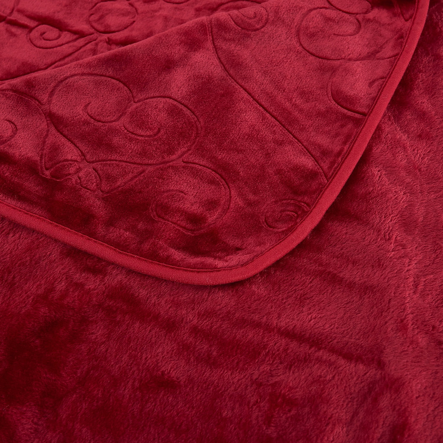 JML Warm Fleece Blanket, 1 Ply Lightweight Embossed Bed Blanket, Queen (75"x 91")