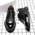 thumbnail image 4 of Zapatos formales de charol negro para hombre, zapatos de vestir Oxford elegantes de diseñador a la moda para hombre (27 cm), 4 of 4