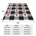 thumbnail image 3 of Zufioo Heart Black Buffalo Plaid Gingham Fleece Blanket Queen Size,Plush Bed Blanket,Ultra Soft Throw Blanket,Plush Fuzzy Cozy Blanket Perfect for Bed,Couch-50"x40", 3 of 7