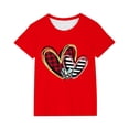 thumbnail image 3 of Fesfesfes Kids Valentine's Day Heart Print T Shirt Casual Short Sleeve Tee Round Neck Top for Boys and Girls Cute Print Design Childrens Apparel Holiday(Red#1,13-14 Years), 3 of 5