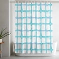 thumbnail image 5 of Blue Plaid Small Stall Shower Curtain, Waterproof Shower Curtains for Bathroom, Farmhouse Buffalo Check Stripes Modern Geometric Washable Fabric Bath Curtain for Bathtub with Hooks 36x78 Inches, 5 of 9