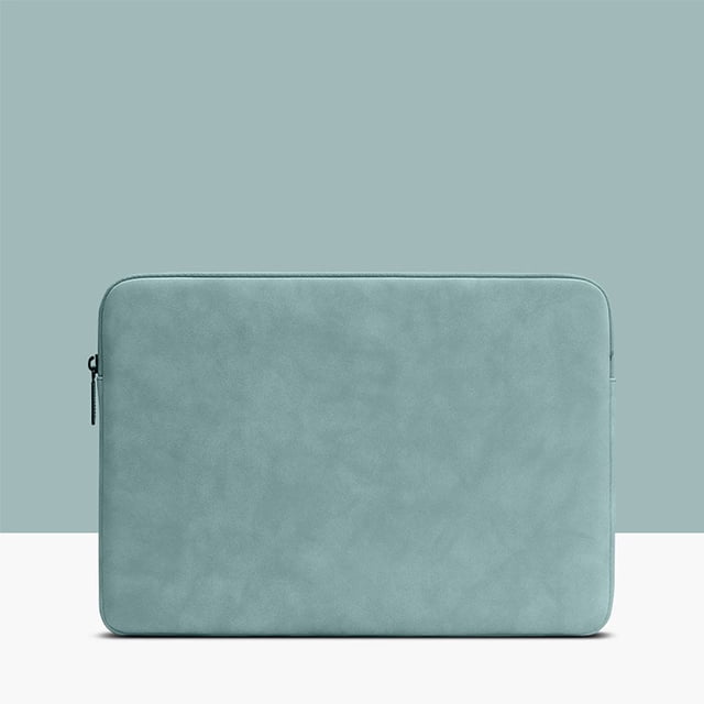 Laptop Sleeve Leather Waterproof Notebook Bag Zipper Shock-Proof Computer Case, , 13 Inches-Pu-15.6