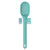 Cook With Color 12-Inch Silicone Slotted Spoon - Heat Resistant & Dishwasher Safe, Teal