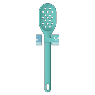 Cook With Color 12-Inch Silicone Slotted Spoon - Heat Resistant & Dishwasher Safe, Teal