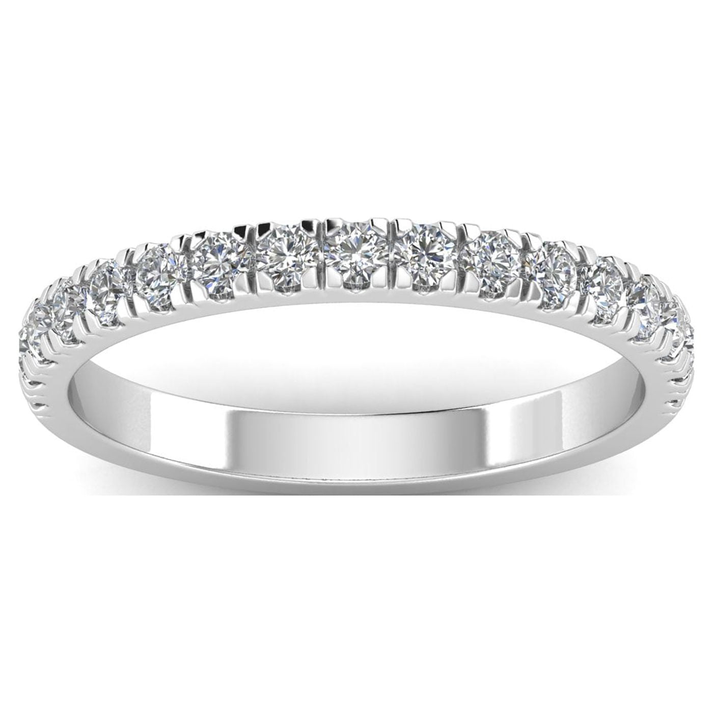 1/2 Carat TW Women's Natural Diamond Wedding Bands in 10k White Gold (G Color, I1 Clarity)