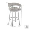 thumbnail image 6 of Armen Living Lorin26" Black Faux Leather and Brushed Stainless Steel Swivel Bar Stool, 6 of 6