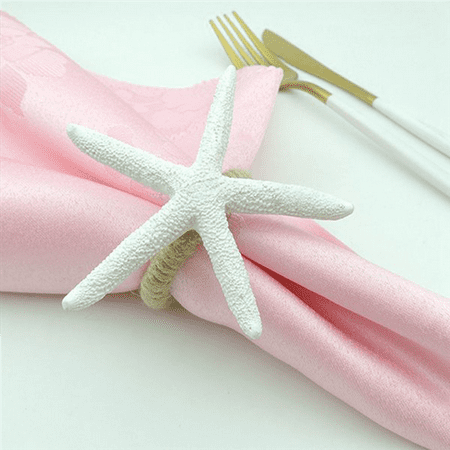 

6PCS Napkin Rings Sea Star Napkin Ring for Starfish Serviette Tables