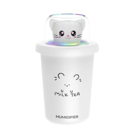 

Cool Mist Humidifiers New Milk Tea Cup Humidifier Desktop Bedroom Humidifier Colorful Night Light Usb Rechargeable Water Spray