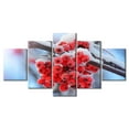 thumbnail image 1 of TISHIRON 5PCS Framed Canvas Wall Art Set,60"x32" Frost-Covered Berries Canvas Art Decor, 1 of 1