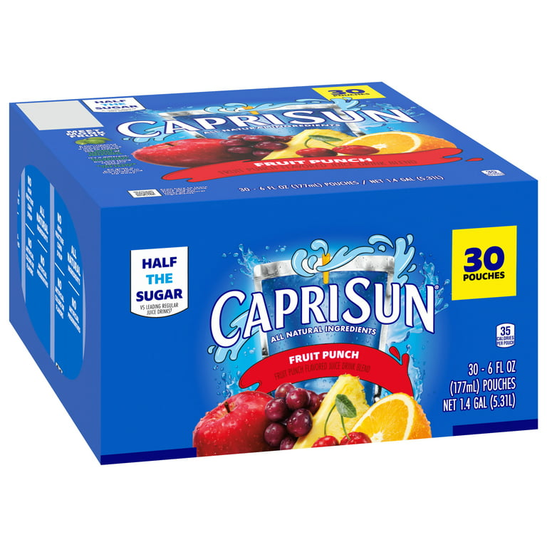 Capri Sun Fruit Punch Juice Drink Blend, 30 ct Box, 6 fl oz Pouches,  caprisun 