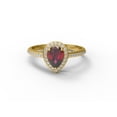 thumbnail image 4 of 4.90 Ct Pear Garnet 925 Sterling Silver Gold Vermeil Solitaire Halo Ring Pendant Earring Set Jewelry, 4 of 5