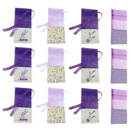 

24pcs Floral Printing Lavender Bags Empty Fragrance Pouch Sachets Bag for Relaxing Sleeping (Old Dark Purple New Dark Purple Light Purple Florals Dark Purple 6 of each)