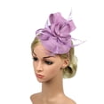 thumbnail image 2 of MESSUEN Fascinator Hat Tea Party Hats Tea Party Hat Fascinators Hats for Women Tea Party Tea Party Headwear Ladies Church Hats Ladies Hats for Church Purple One Size, 2 of 4