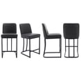 thumbnail image 6 of Guyou 24 "H Counter Height Stools Set of 2, Faux Leather Upholstered Kitchen Barstools with Back, Counter Stool Chairs with Black Metal Frame for Island Pub Dining Room, Charcoal, 6 of 11