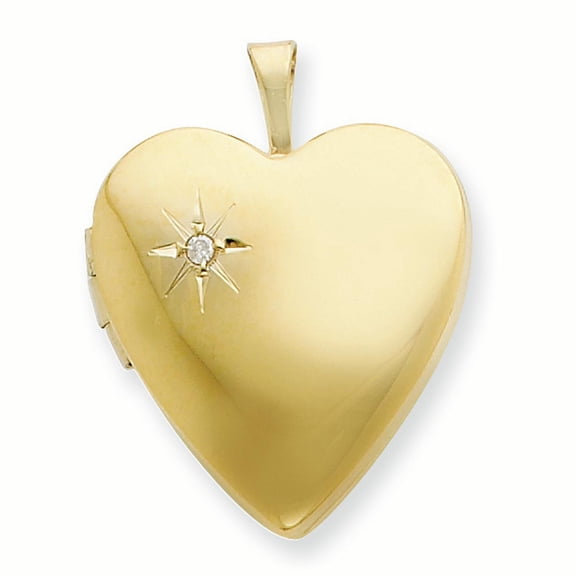 Lockets 1/20 14K Gold Filled 20mm Polished/Satin Dia Star Heart Locket Necklace