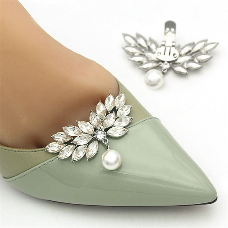 Pearl Shoe Clip Shiny Decorative Clips Charm Buckle Wedding Shoe Decorations