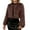 Brown, variant on dGslk Women's Winter Fashion Casual Short Round Collarless Ladies Faux Fr Plush Coat Beige L