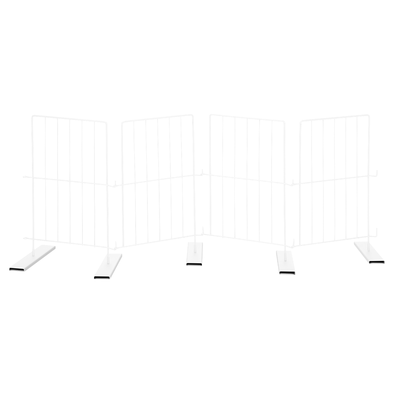 4 Panels Pet Gate for Puppies - Expandable Dog Fence Freestanding, Pet Barrier, Stable in Multiple Shapes, Easy Step Over Design for All Dog Sizes - White