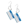 thumbnail image 2 of Delight Jewelry Acrylic Blue "Hello" Name Tag Open Heart French Earrings, 2 of 4