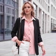thumbnail image 3 of Womens Striped Button Down Shirts Casual Long Sleeve Collared Blouse Loose Fit Work Office Tops, 3 of 9