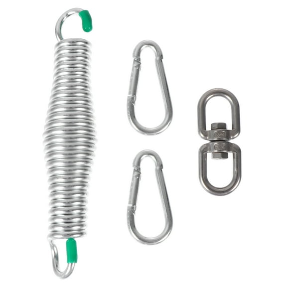 OUNONA  Heavy-duty Porch Swing Springs Hanging Chair Hammock Gate Chain Silver