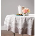thumbnail image 4 of White Floral Polyester Lace Tablecloth 63 Round, 4 of 4