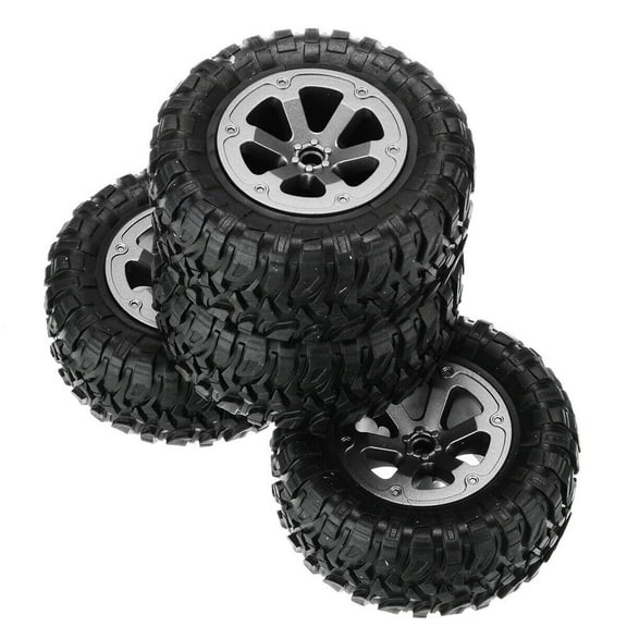 4x WPL 1/16 RC Car Compatible Tires 4 Tires, Black, Rubber & Plastic, 1.33 x 1.24 x 2.85 Inch Robust Design