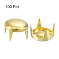 thumbnail image 3 of 100Pack 9mm Gold Round Dome Studs Metal Claw Beads Nailhead for Leather Craft Clothes Belt Bag Shoes, 3 of 6