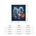 thumbnail image 5 of Durable Soft & Warm Flannel Blanket - Cozy Design with Whimsical Dogs & Wolf on Dark Blue Background Perfect for Sofa Travel & Bed, 5 of 7