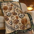 thumbnail image 6 of Vintage Sports Soccer Blanket Ultra Soft Cozy Plush Baseball Basketball Football Throw Blanket Sport Ball Fans Lovers Gifts Kids Adults Lightweight Flannel Comfy Blankets for Couch Sofa Bed 50"x40", 6 of 6