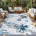 thumbnail image 2 of Blue Turtle Coastal Outdoor Rug for Patio/Deck/Porch, Non-Slip Large Area Rug 4 x 6 Ft, Octopus Summer Beach Coral Starfish Seahorse Indoor Outdoor Rugs Washable Area Rugs, Camping Rug Carpet Runner, 2 of 8