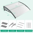 thumbnail image 3 of Costway 48" x 40" Window Outdoor Awning Door Canopy Exterior Awning Canopy Grey, 3 of 9