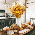 thumbnail image 2 of 6 Pcs Artificial Fall Eucalyptus Stems Fall Eucalyptus Leaves Plants Fall Decorations with Fall Leaves for Autumn Office Home Wedding Centerpiece Fall Florals Arrangement Decor (Orange), 2 of 4
