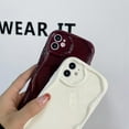 thumbnail image 2 of Compatible with iPhone Case,Soft TPU Curly Wave Shape Design,Sleek Water Ripple Camera Lesn Protective Soft Shockproof Cover Phone Case (Wine Red,iPhone 16 Plus), 2 of 6