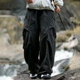 thumbnail image 2 of CONZONE Mens Baggy Pant Wide Leg Hiking Pants for Men Casual Solid Color Soft Waterproof Fall Mountaineering Trousers With Pockets, 2 of 7