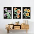 thumbnail image 6 of Pop Flowers I - Framed Premium Gallery Wrapped Canvas L Frame 3 Piece Set - Ready to Hang, 6 of 9