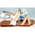 thumbnail image 2 of Kids' Slingback Flats Sandals White Floral Detail Woven Hemp Girls Fashion Shoes SIZE 9, 2 of 3