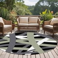 thumbnail image 4 of Round Rug 6Ft Washable Non-Slip, Sage Green Black Geometric Circle Area Rugs for Living Room Bedroom, Modern Art Abstract Grey Line Indoor Floor Mats Carpet Runner for Home Decor Aesthetic, 4 of 8
