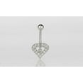 thumbnail image 4 of 14K Yellow or White Real Gold CZ Dangle Heart Navel Belly Button Ring / Aretes para el Ombligo en Oro Solido Real de Corazón / Gold Body Jewelry / Womens Jewelry Piercing, 4 of 6