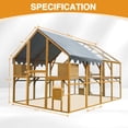 thumbnail image 2 of ZephyPaws Large Catio Outdoor Cat Enclosures Wooden Cat House with Rest Houses,Platforms,Bridge and Waterproof UV Cover - 110" D,Orange, 2 of 8