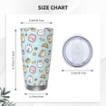 thumbnail image 4 of Picia Rabbit Burger Coffee Pattern 20 oz Tumbler Stainless Steel Vacuum Insulated Coffee Ice Cup Double Wall Travel Flask Dual Lid Water Bottle, Eco-friendly Car Cup-Without Straw, 4 of 8