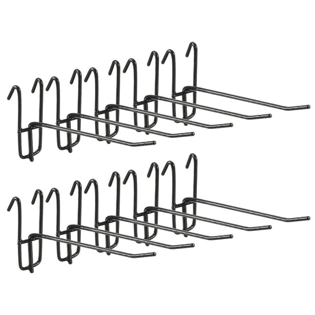Uxcell 10 Pcs Ganchos de Pared de Rejilla 6 pulgadas Ganchos de Exhibición para Accesorios de Pared de Rejilla Negro