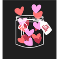 thumbnail image 2 of V Day Jar Of Hearts Adult Black Crew Neck Long Sleee Tee-Medium, 2 of 2