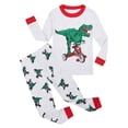 thumbnail image 2 of Rimyaw Toddler Boys Pajamas Set Dinosaur Car Graphic Sleepwears Kids Cotton Long Casual Clothes 4T, 2 of 7